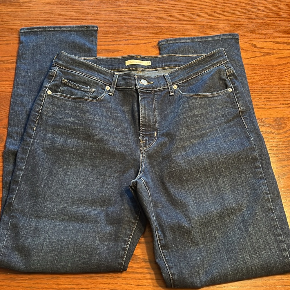 2 pair Levi’s denim jeans straight and bootcut size 12 / 31 #40 - Picture 2 of 7